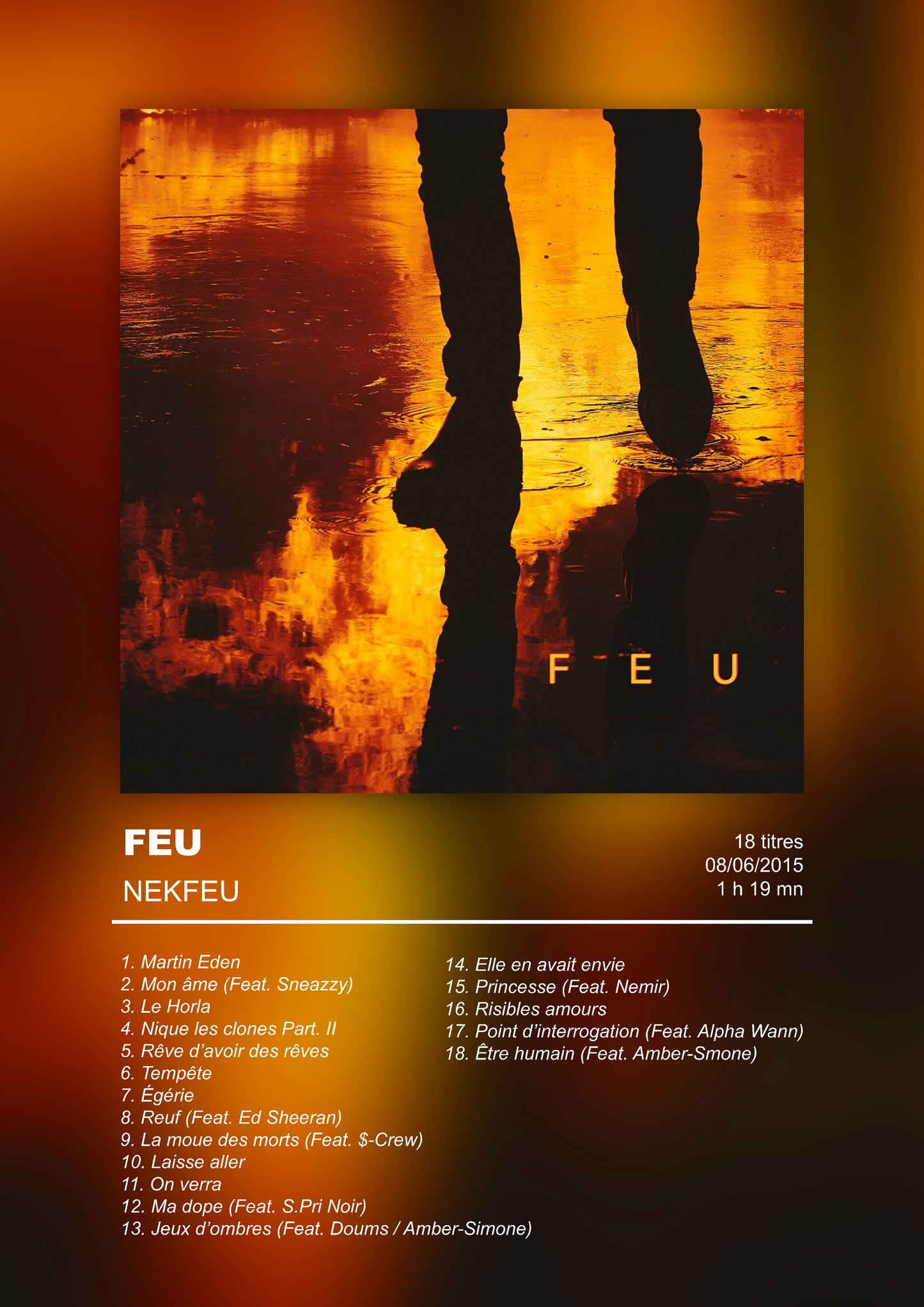 Poster Fire - Nekfeu – RE4L POSTERS